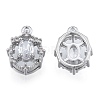 Brass Micro Pave Clear Cubic Zirconia Charms KK-N216-562P-1