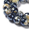 Electroplate Natural Fire Crackle Agate Beads Strands G-G0006-A01-08-4