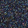 Metallic Colours Glass Bugle Beads SEED-N005-001-D04-3
