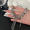 Star Brass & Alloy Crystal Rhinestone Tassel Choker Necklaces FS-WGAD64A-01-4