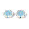 Painted Opaque Acrylic Beads OACR-T029-02B-2