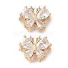 Brass Micro Pave Clear Cubic Zirconia Beads KK-G531-03G-1