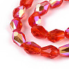 Transparent Electroplate Glass Beads Strands LS-EGLA-N023-6x8mm-A04-3