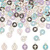 100Pcs 5 Colors Light Gold Plated Alloy Enamel Pendants ENAM-NB0001-46-1
