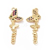Mother's Day Brass Micro Pave Colorful Cubic Zirconia Connector Charms ZIRC-I062-08G-2