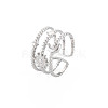Non-Tarnish 304 Stainless Steel Sun and Moon Open Cuff Ring for Women RJEW-S405-152P-3