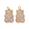 Brass Micro Pave Cubic Zirconia Pendants ZIRC-F134-23G-04-2
