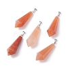 Natural Red Aventurine Pointed Pendants G-I314-02P-03-1