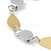 201 Stainless Steel Flat Round & Teardrop Link Chain Bracelets for Women Men BJEW-I316-01PG-2