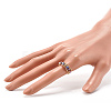 Electroplate Faceted Glass Beads Cuff Ring for Teen Girl Women X1-RJEW-TA00013-04-3