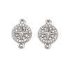Brass Micro Pave Clear Cubic Zirconia Connector Charms KK-H524-02P-1