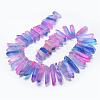 Electroplate Natural Quartz Crystal Beads Strands G-F462-01C-2