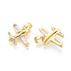 Brass Micro Pave Cubic Zirconia Pendants X-KK-T073-51G-2