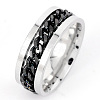 304 Stainless Steel Rotatable Chain Finger Rings for Men FS-WG60CA3-12-1