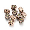 Tibetan Style Alloy Rhinestone Beads PALLOY-P184-03R-RS-2