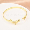 Marine Organism Brass Cuff Bangles for Women BJEW-D368-03E-G-2
