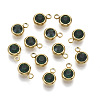 PVD Vacuum Plating 201 Stainless Steel Rhinestone Charms X-STAS-S068-05G-2