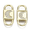 Brass Micro Pave Clear Cubic Zirconia Links Connectors ZIRC-N039-107-NF-2