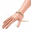 Teardrop Gemstone Braided Bead Bracelet BJEW-JB08116-5