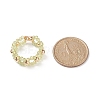 Gemstone & Brass Braided Beaded Circle Ring Wrap Stretch Ring for Women RJEW-JR00542-5