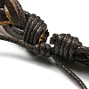 6Pcs 6 Style Adjustable Braided Imitation Leather Cord Bracelet Set with Waxed Cord for Men BJEW-F458-10-5