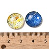 Flatback Half Round Insect and Plants Pattern Glass Dome Cabochons GGLA-R026-14mm-16-3