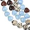 Gradient Color Natural African Bloodstone & Dalmatian Jasper & Mahogany Obsidian & Dyed White Jade & Fluorite Beads Strands G-B185-A12-5