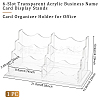 6-Slot Transparent Acrylic Business Name Card Display Stands ODIS-WH0030-64B-2