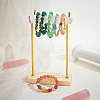 Alloy Crystal Wand Display Stands with Wooden Base BDIS-WH0014-07B-G-4