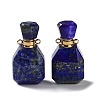 Natural Lapis Lazuli Faceted Perfume Bottle Pendants G-A026-11B-1