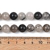 Natural Tourmalinated Quartz/Black Rutilated Quartz Beads Strands G-D361-01A-10mm-5