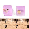 Frosted Glass Beads with Golden Glitter Powder DGLA-NH001-8mm-01I-3