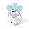Flower with Cat Resin Adjustable Ring RJEW-JR00424-01-5