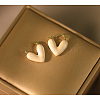 Heart Alloy Enamel Hoop Earrings FS-WG9017F-02-1