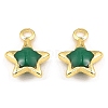 Brass Enamel Charms KK-K337-06G-3