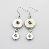 Eco-Friendly Zinc Alloy Flat Round Snap Earring Making SNAP-M062-A-02-FF-1