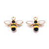 Light Gold Plated Alloy Enamel Pendants ENAM-R136-49-2