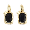 Brass Micro Pave Cubic Zirconia Charms KK-C051-10G-01-1