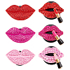 6Pcs 6 Styles Lip Shape Alloy Rhinestone Air Vent Clips AJEW-FH0004-67-1