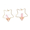 Electroplated Natural Quartz Wire Wrapped Earrings for Girl Women EJEW-JE04648-01-1