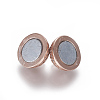 Brass Micro Pave Cubic Zirconia Magnetic Clasps with Loops ZIRC-L082-E-01-RG-2