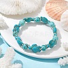 Synthetic Turquoise Tortoise Beaded Stretch Bracelets BJEW-TA00455-01-2