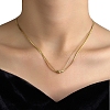 201 Stainless Steel Double Layer Necklace with Round Ball Beaded for Women NJEW-D055-01G-2