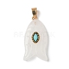 Natural Quartz Crystal & Synthetic Turquoise Carved Pendants G-Z084-01G-01-1