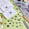 30Pcs 3 Styles 1-Hole Shell Alloy Shank Buttons BUTT-NB0002-07-4