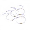 Adjustable Natural Pyrite Braided Bead Bracelets BJEW-F391-A08-1