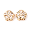 Brass Micro Pave Cubic Zirconia Beads KK-A284-19G-04-1