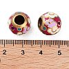 Golden Plated Alloy Enamel European Beads FIND-E046-01G-3