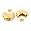 Flower Shape Iron Plating(IP) 304 Stainless Steel Stud Earrings EJEW-K259-01G-2