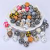Colorful Pattern Printed Silicone Focal Beads LS-SI-JX0022A-18-5